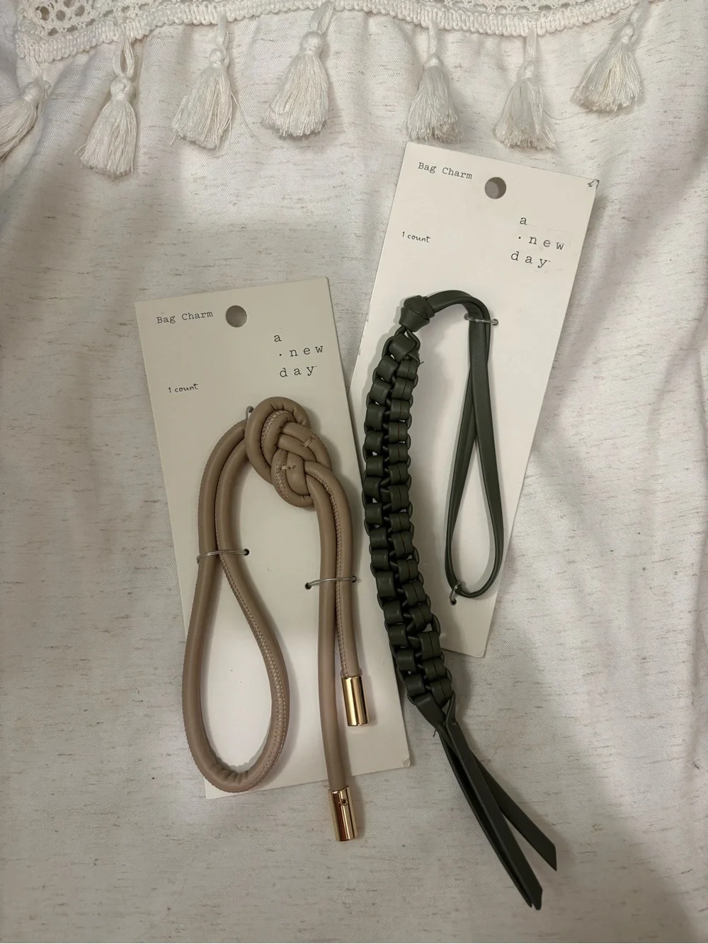 Bag Charms By A New Day in Taupe & Olive
